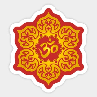 Yellow Lotus Flower Yoga Om Sticker